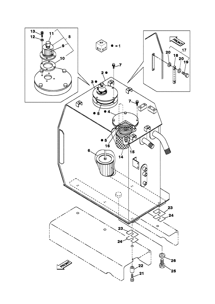 Схема запчастей Case CX350C - (08-001[01]) - HYDRAULIC RESERVOIR (08) - HYDRAULICS