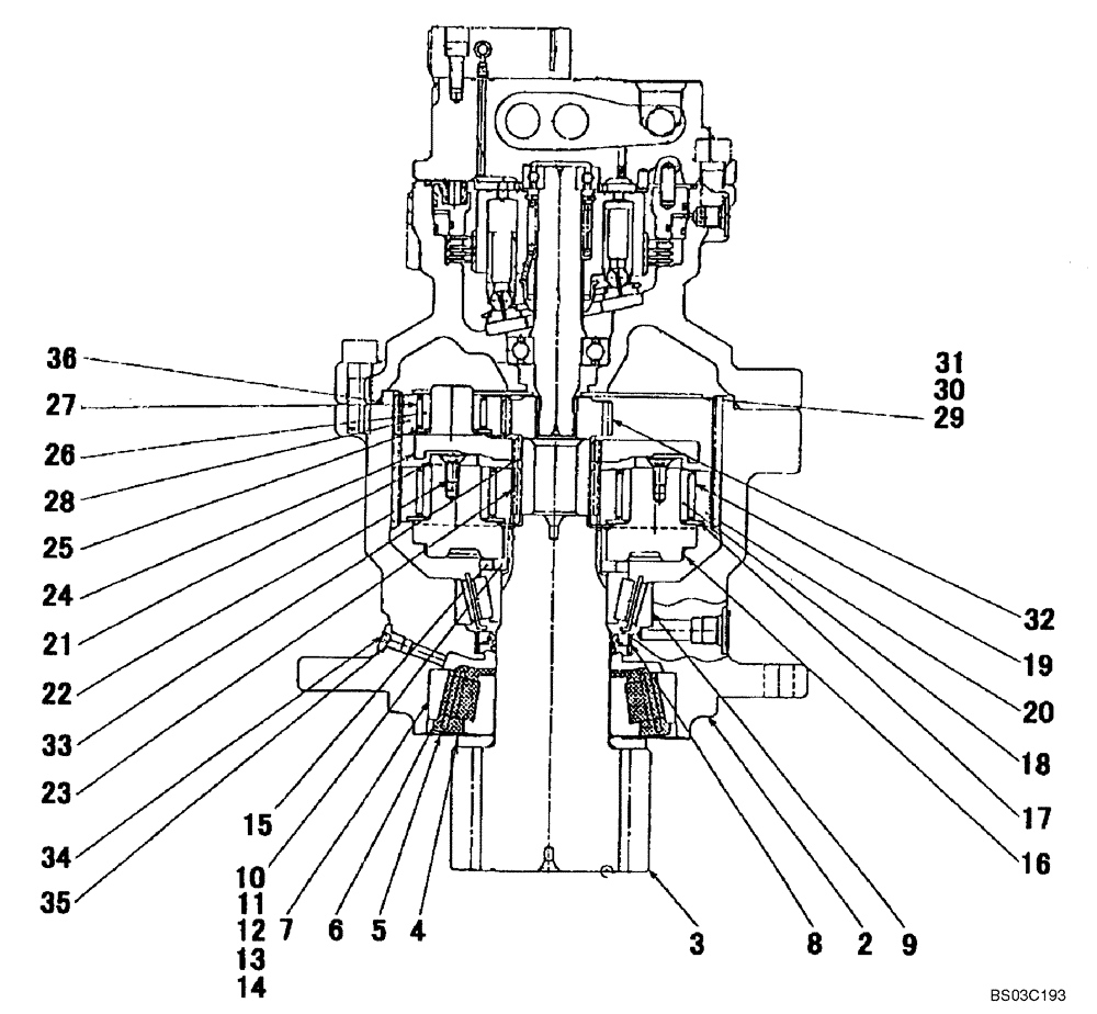 Схема запчастей Case CX80 - (08-64) - GEAR ASSY, REDUCTION - MOTOR, SWING (08) - HYDRAULICS