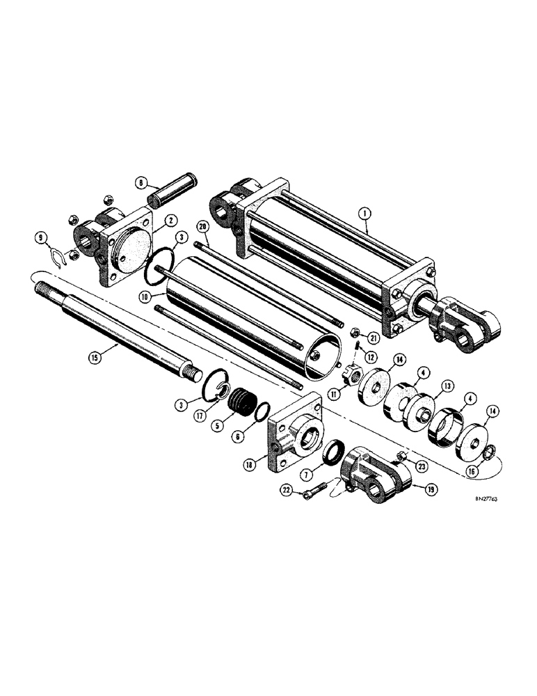 Схема запчастей Case 430 - (44[1]) - D27002 HYDRAULIC CYLINDER 