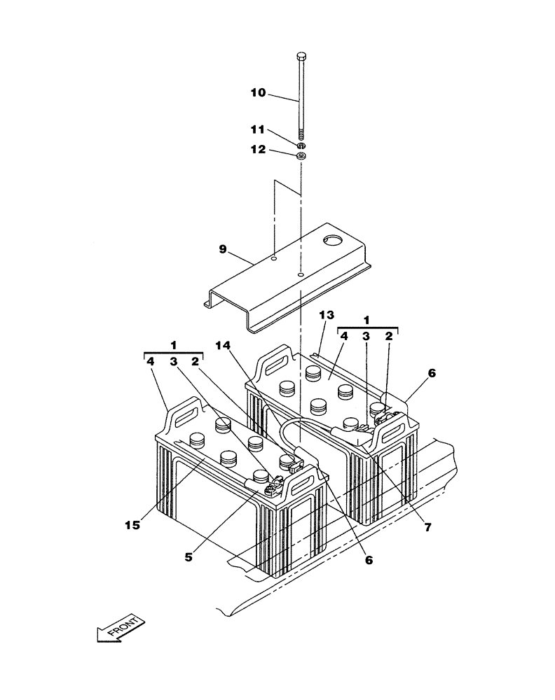 Схема запчастей Case CX350 - (04-033-00[01]) - BATTERIES (05) - STEERING