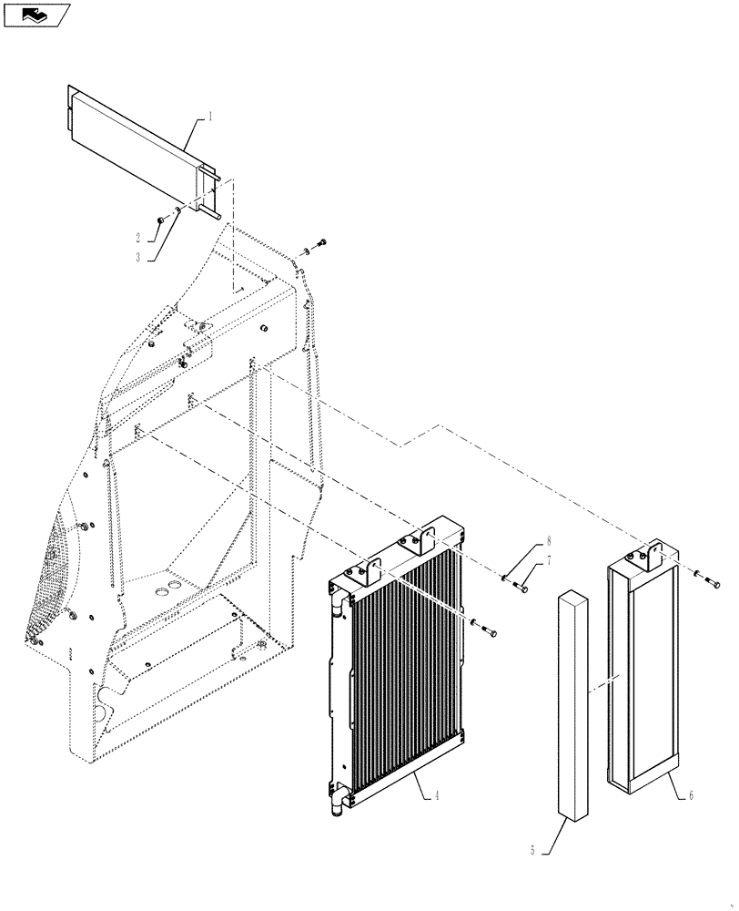 Схема запчастей Case 621F - (21.109.02) - TRANSMISSION COOLER INSTALLATION, HEAVY DUTY (21) - TRANSMISSION