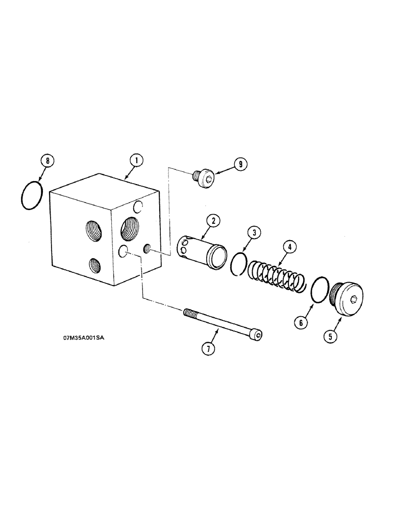 Схема запчастей Case 688C - (8C-34) - FORCED FEED VALVE, (-XXXXX) (07) - HYDRAULIC SYSTEM