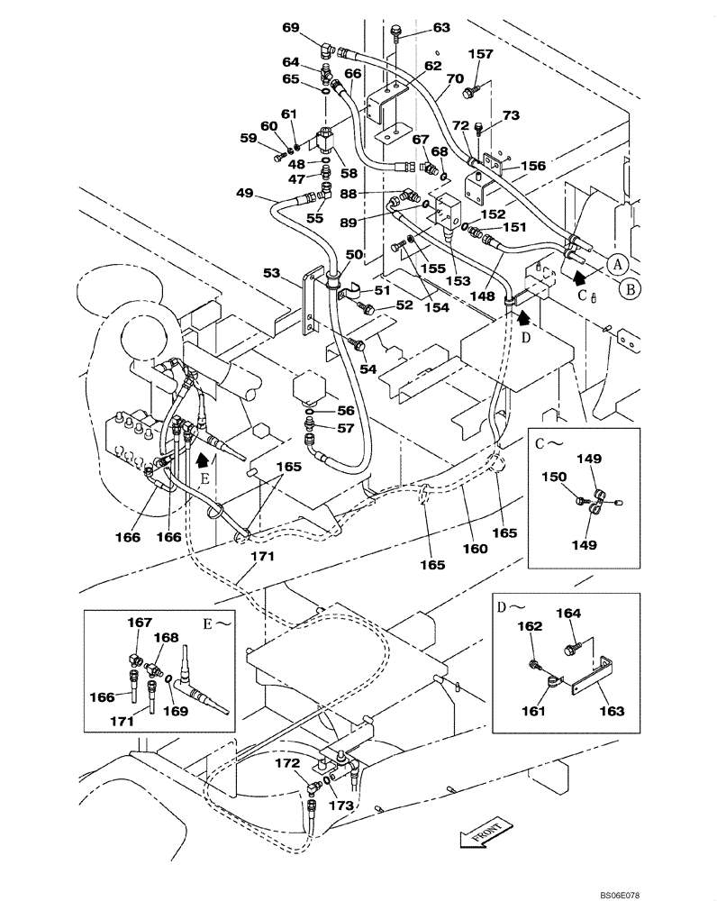 Схема запчастей Case CX800 - (08-080-00[01]) - HYDRAULIC CIRCUIT - SELF-DETACHING COUNTERWEIGHT SYSTEM (08) - HYDRAULICS