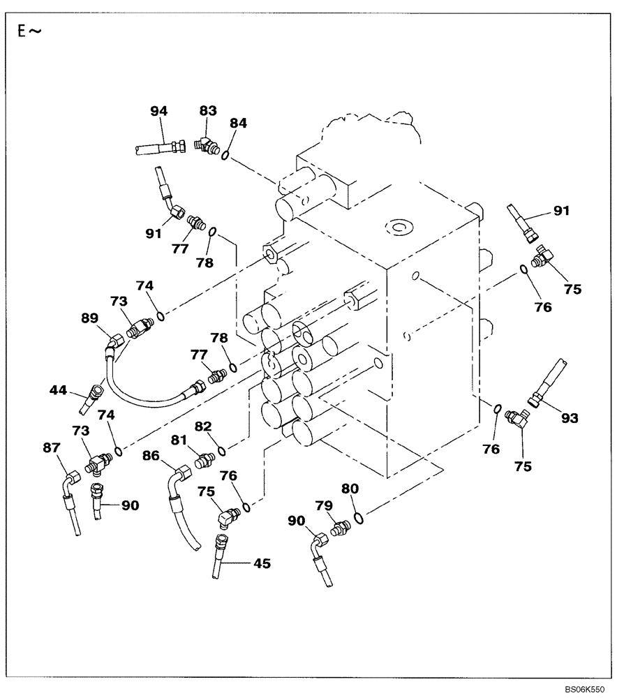 Схема запчастей Case CX210B - (08-25) - HYDRAULICS - PILOT PRESSURE, RETURN LINES (08) - HYDRAULICS