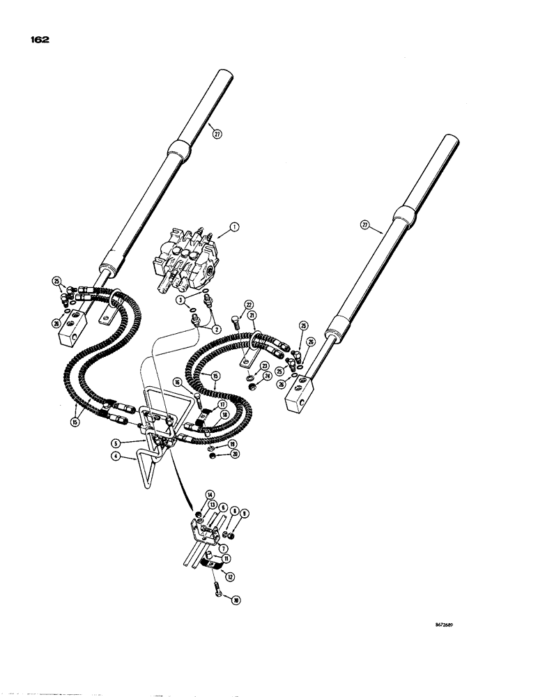 Схема запчастей Case 850 - (162) - POWER ANGLING HYDRAULICS (07) - HYDRAULIC SYSTEM