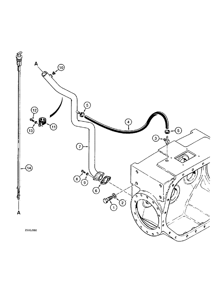 Схема запчастей Case 550E - (6-06) - TRANSMISSION MOUNTING, BREATHER, AND DIPSTICK (06) - POWER TRAIN