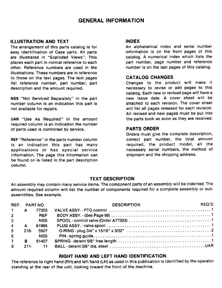 Схема запчастей Case 880 - (001B) - GENERAL INFORMATION (00) - GENERAL