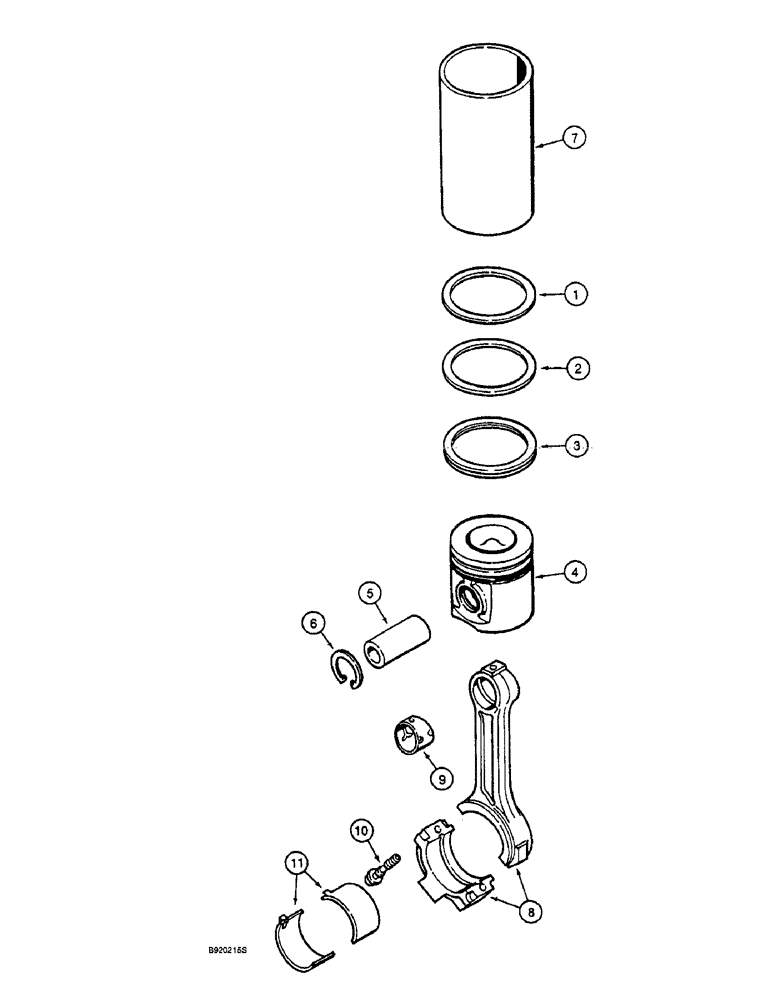 Схема запчастей Case 9010 - (2-42) - PISTONS AND CONNECTING RODS, 4T-390 ENGINE (02) - ENGINE