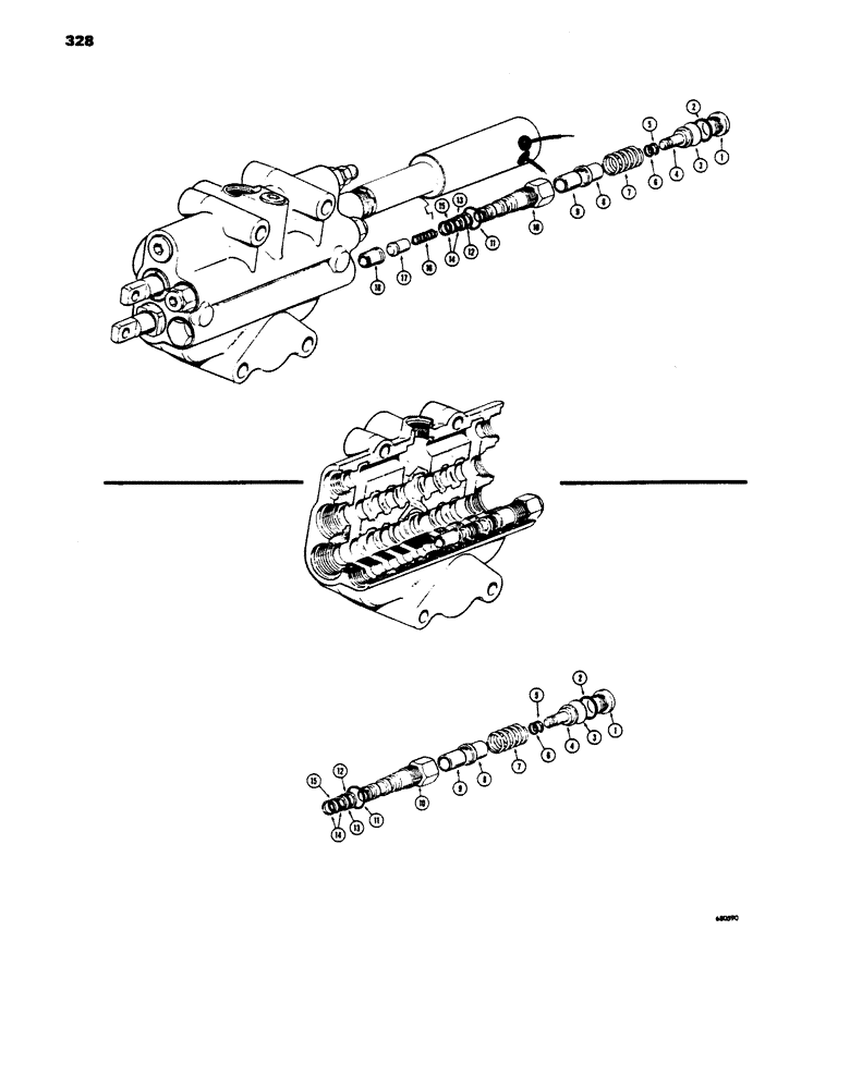 Схема запчастей Case 450 - (328[1]) - D39768 SECONDARY RELIEF VALVE, MODELS WITH LOGGING AND GRAPPLE ATTACHMENT (07) - HYDRAULIC SYSTEM