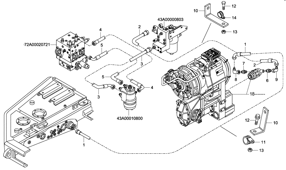 Схема запчастей Case 340 - (43A02020802[001]) - STEERING SYSTEM - HYDRAULIC CIRCUIT (87554146) (09) - Implement / Hydraulics / Frame / Brakes