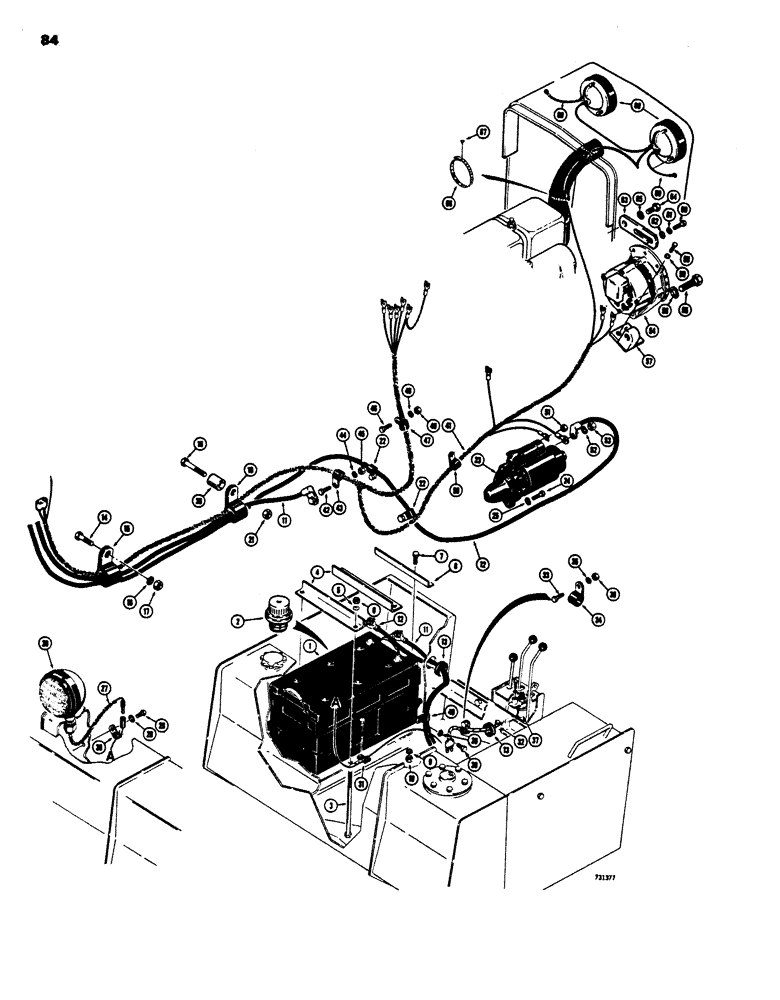 Схема запчастей Case 450 - (084) - ELECTRICAL SYSTEM, MODELS WITH ALTERNATOR (06) - ELECTRICAL SYSTEMS