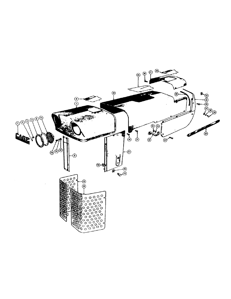 Схема запчастей Case 420B - (120) - HOOD, GRILLE AND SIDE PANELS 