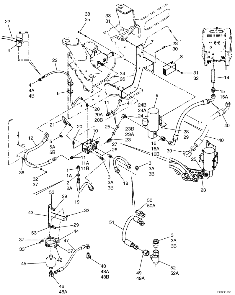 Схема запчастей Case 721E - (05-09) - STEERING - HYDRAULICS - AUXILIARY (05) - STEERING