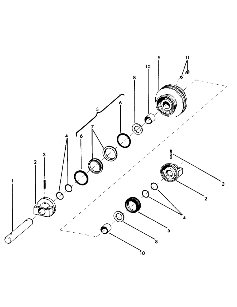 Схема запчастей Case 40YC - (B09) - TRACK ROLLER ASSEMBLY, (USED ON UNITS WITH SERIAL NUMBER 700 (04) - UNDERCARRIAGE