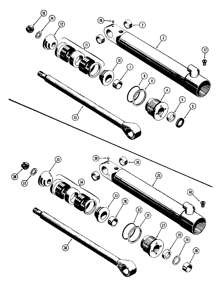 Схема запчастей Case 31 - (095) - G32595 STABILIZER CYLINDER, 3-1/2" I.D. X 16-3/8" STROKE 