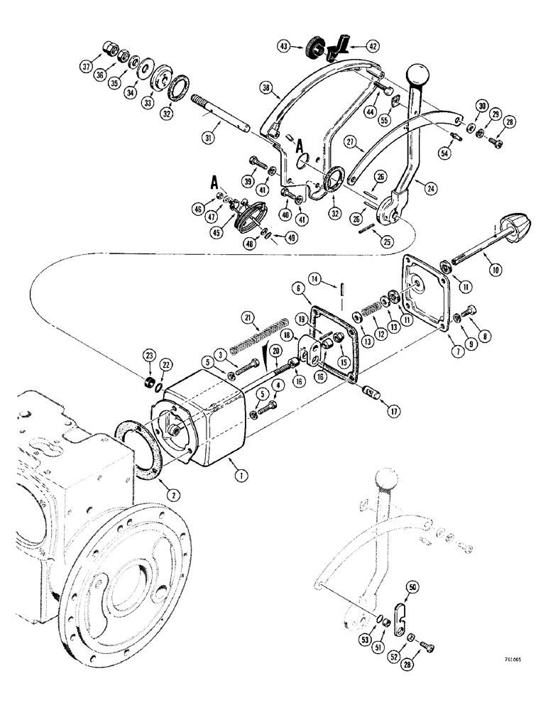 Схема запчастей Case 380CK - (108) - SELECTAMATIC CONTROL LEVER AND QUADRANT (08) - HYDRAULICS