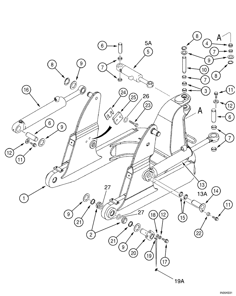 Схема запчастей Case 550H-IND - (09-01) - FRAME, LIFT - CYLINDERS, MOUNTING (09) - CHASSIS/ATTACHMENTS