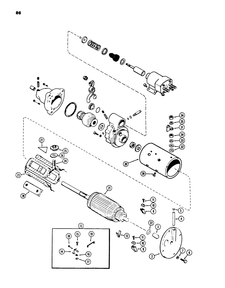 Схема запчастей Case 850B - (086) - R40563 STARTER (06) - ELECTRICAL SYSTEMS