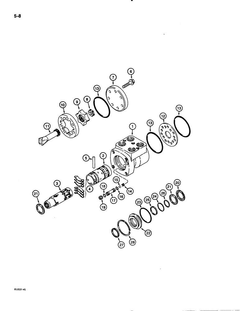 Схема запчастей Case 480E - (5-08) - STEERING CONTROL VALVE (05) - STEERING