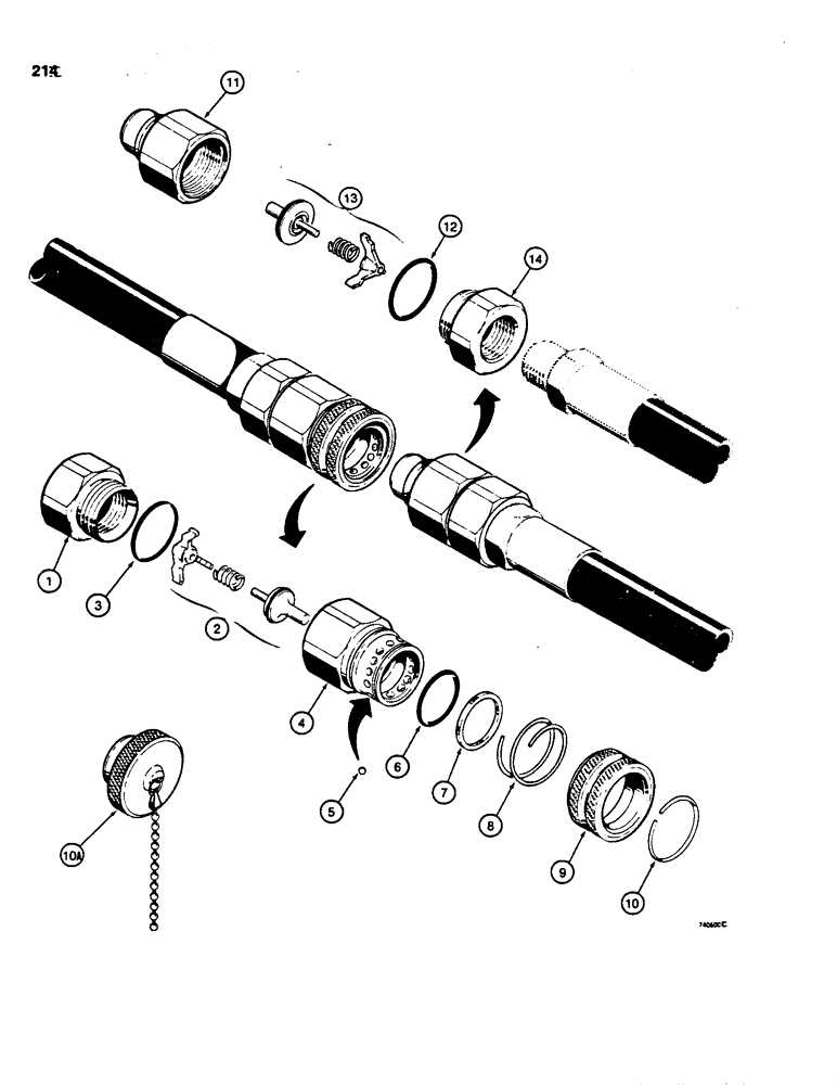 Схема запчастей Case 855C - (214) - HYDRAULIC QUICK DISCONNECT COUPLINGS, D52800 FEMALE COUPLING (07) - HYDRAULIC SYSTEM