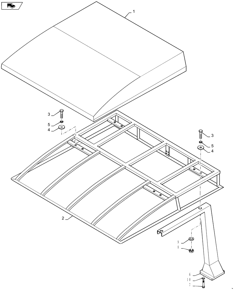 Схема запчастей Case SV211 - (90.150.BG[01]) - CANOPY FRAME (90) - PLATFORM, CAB, BODYWORK AND DECALS