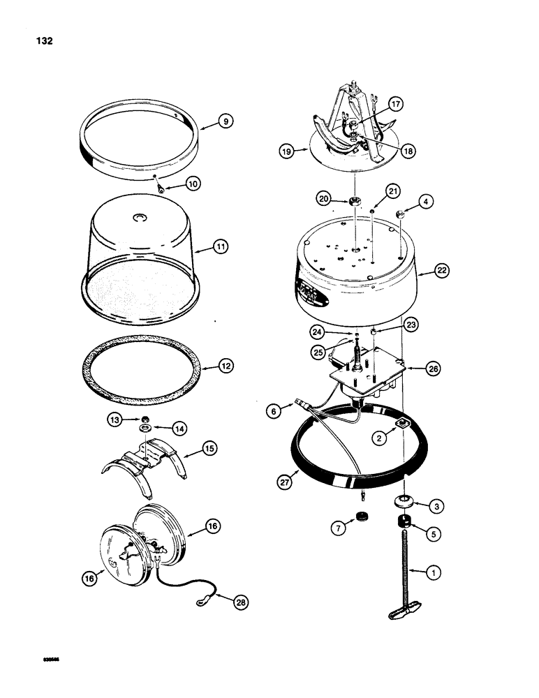 Схема запчастей Case 580D - (132) - ROTATING BEACON (04) - ELECTRICAL SYSTEMS