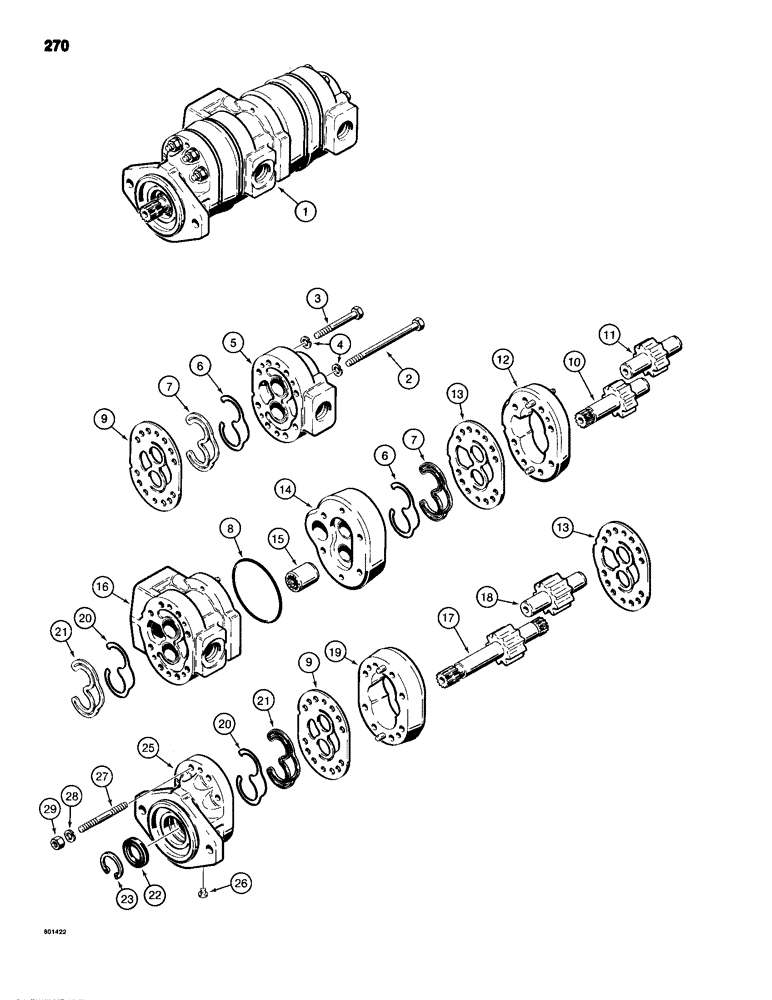 Схема запчастей Case 680H - (270) - D127913 HYDRAULIC PUMP (08) - HYDRAULICS