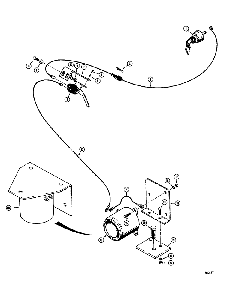 Схема запчастей Case 780 - (124) - BACKUP ALARM (04) - ELECTRICAL SYSTEMS