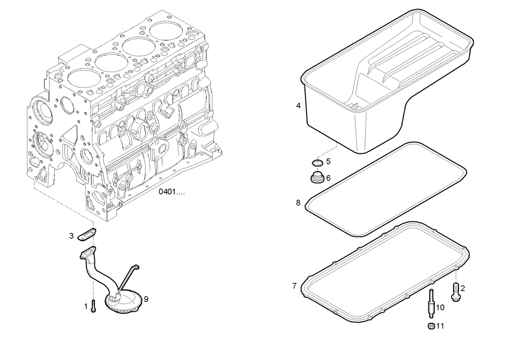 Схема запчастей Case F4GE9454K J604 - (0420.159) - OIL SUMP 