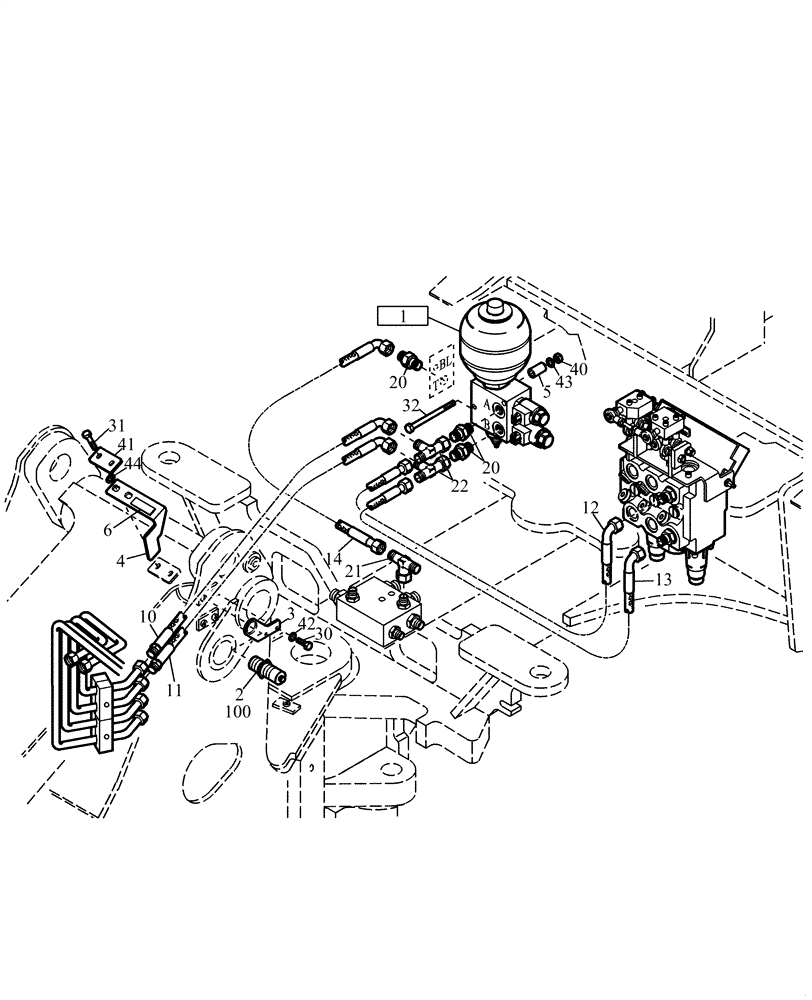 Схема запчастей Case 221E - (20.521[2992618000]) - HYDRAULIC SYSTEM RIDECONTROL (OLS SYSTEM) (35) - HYDRAULIC SYSTEMS