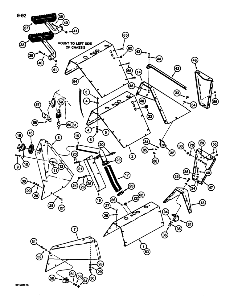 Схема запчастей Case 680L - (9-092) - FENDERS AND STEPS (09) - CHASSIS/ATTACHMENTS