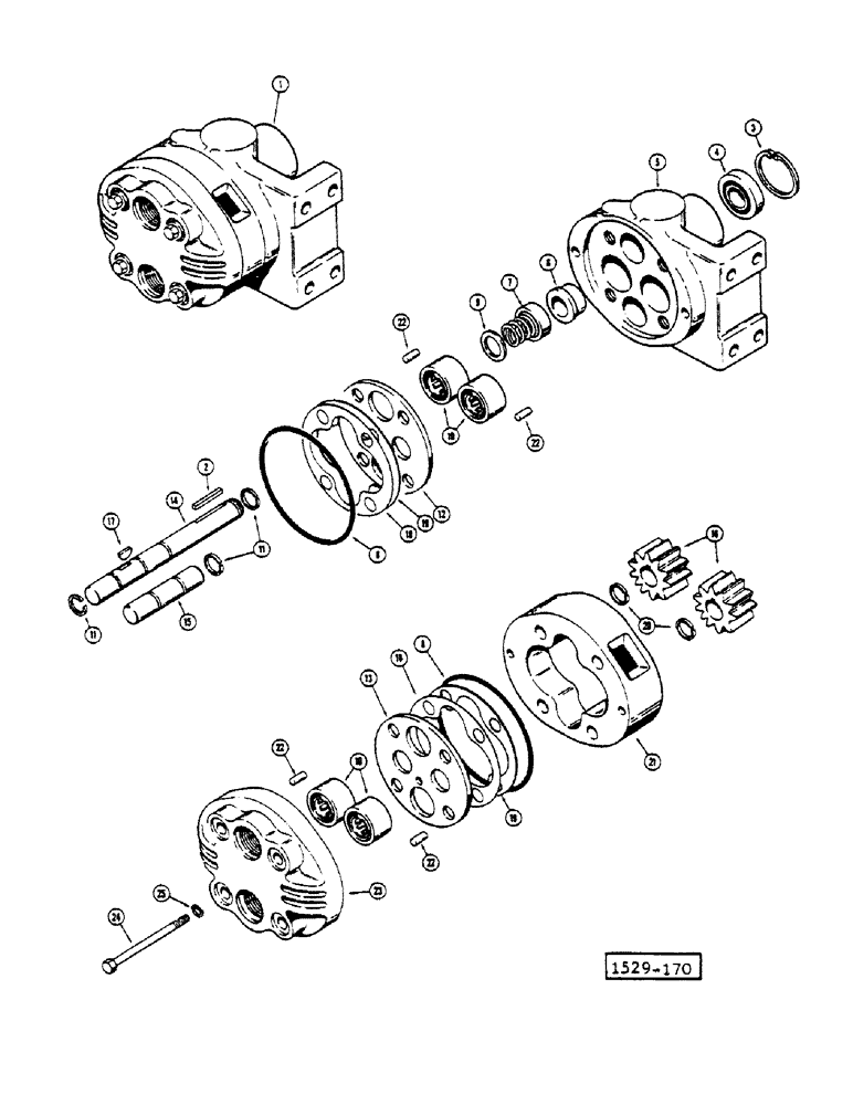 Схема запчастей Case 1529 - (261A) - HYDRAULIC MOTOR (89) - TOOLS