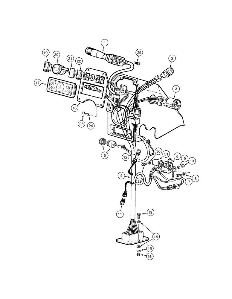 Схема запчастей Case 885 - (04-14[01]) - ELECTRIC SYSTEM - INSTRUMENT PANEL (04) - ELECTRICAL SYSTEMS