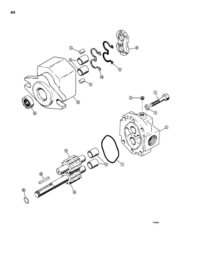 Схема запчастей Case 1816B - (80) - D61866 HYDRAULIC EQUIPMENT PUMP (35) - HYDRAULIC SYSTEMS