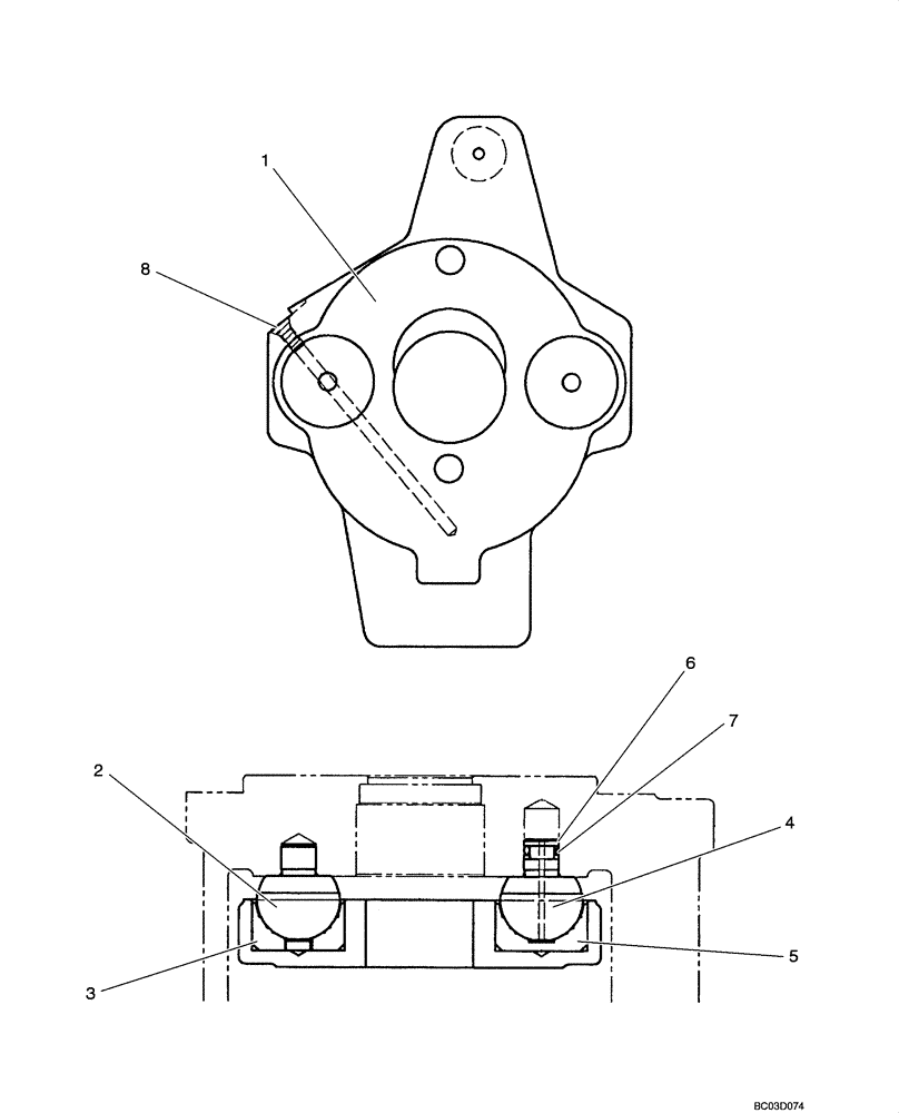 Схема запчастей Case CX31 - (08-24[00]) - PUMP - BLOCK (08) - HYDRAULICS