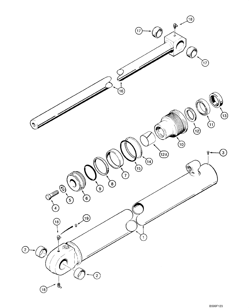 Схема запчастей Case 1845C - (08-27) - CYLINDER ASSY - LOADER LIFT (08) - HYDRAULICS