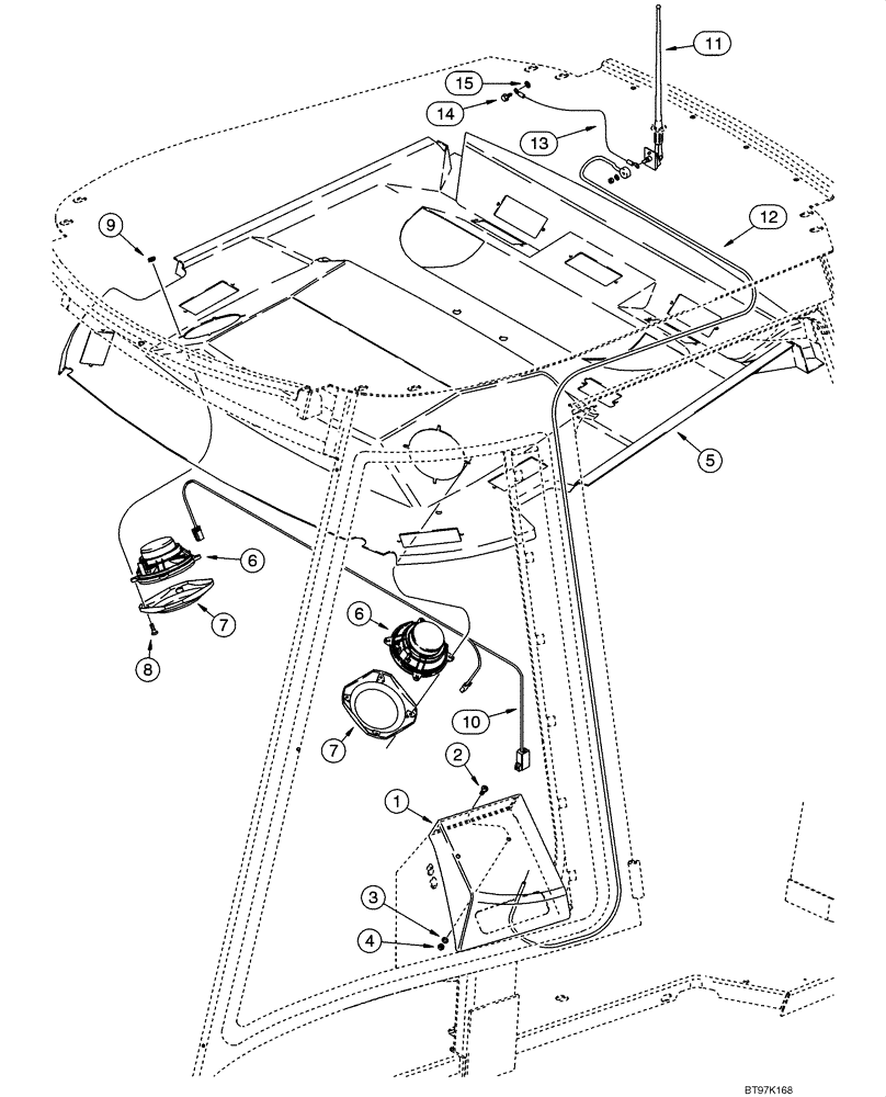 Схема запчастей Case 570MXT - (04-21) - ANTENNA, RADIO - HARNESS, RADIO (04) - ELECTRICAL SYSTEMS