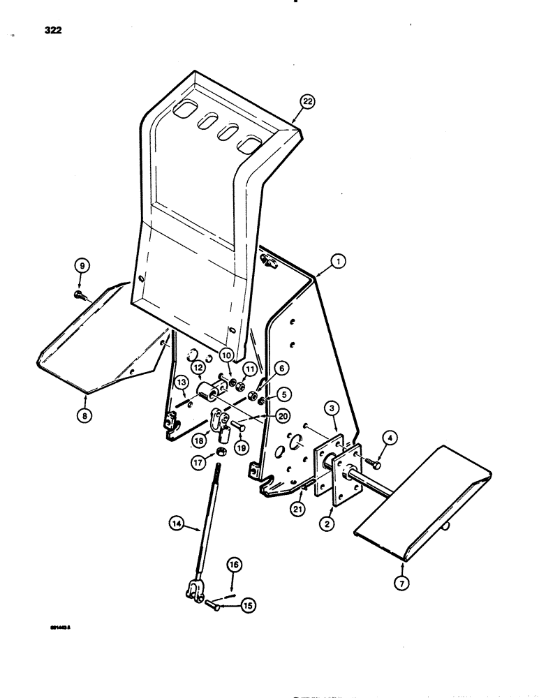 Схема запчастей Case 780B - (322) - EXTENDABLE DIPPER CONTROL, MODELS WITH HAND SWING (09) - CHASSIS/ATTACHMENTS