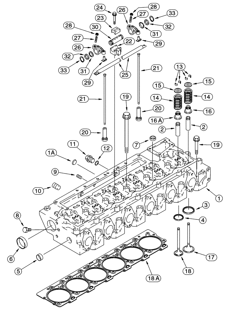 Схема запчастей Case 721C - (02-20) - CYLINDER HEAD - VALVE MECHANISM, (02) - ENGINE