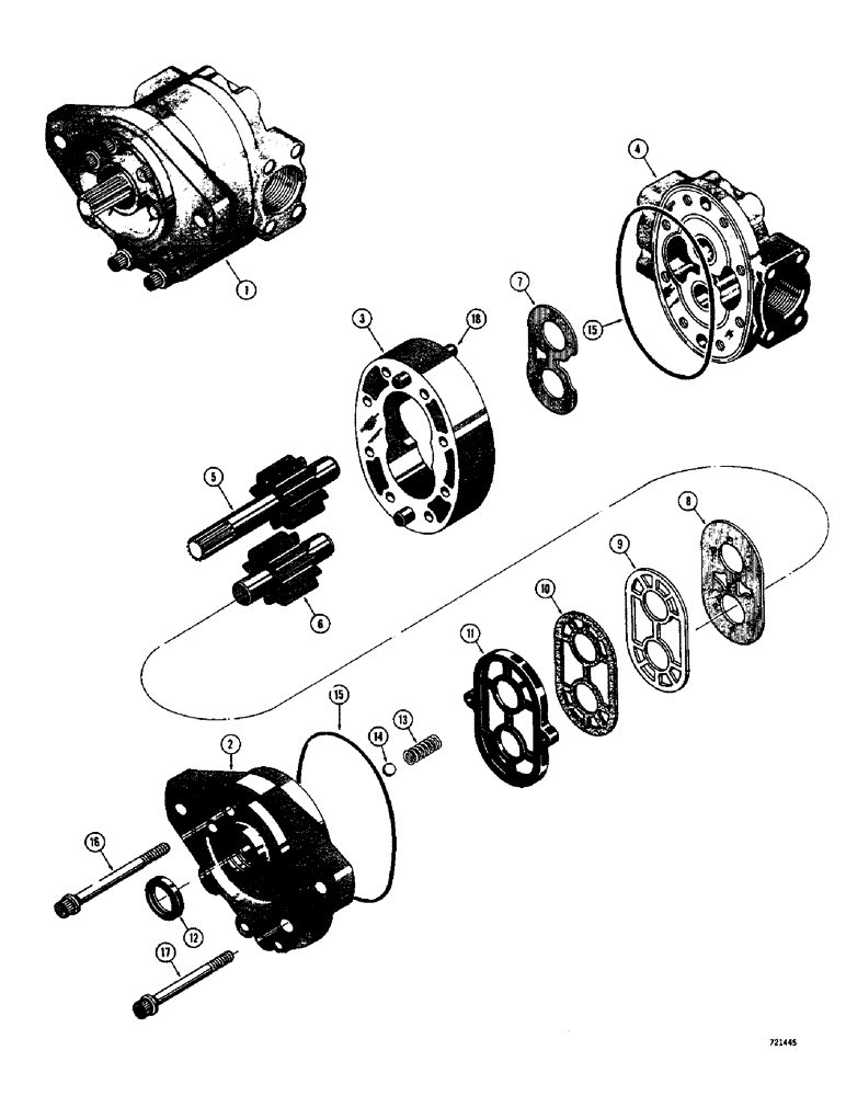 Схема запчастей Case 26 - (083A) - R24623 HYDRAULIC PUMP 