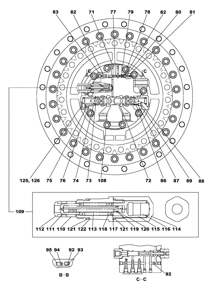 Схема запчастей Case CX470C - (07-012-00[01]) - TRAVEL MOTOR (07) - HYDRAULIC SYSTEM