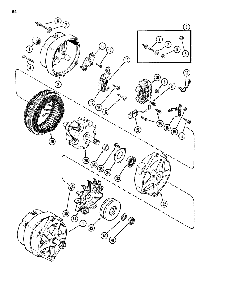 Схема запчастей Case 586D - (064) - A46932 ALTERNATOR (55) - ELECTRICAL SYSTEMS