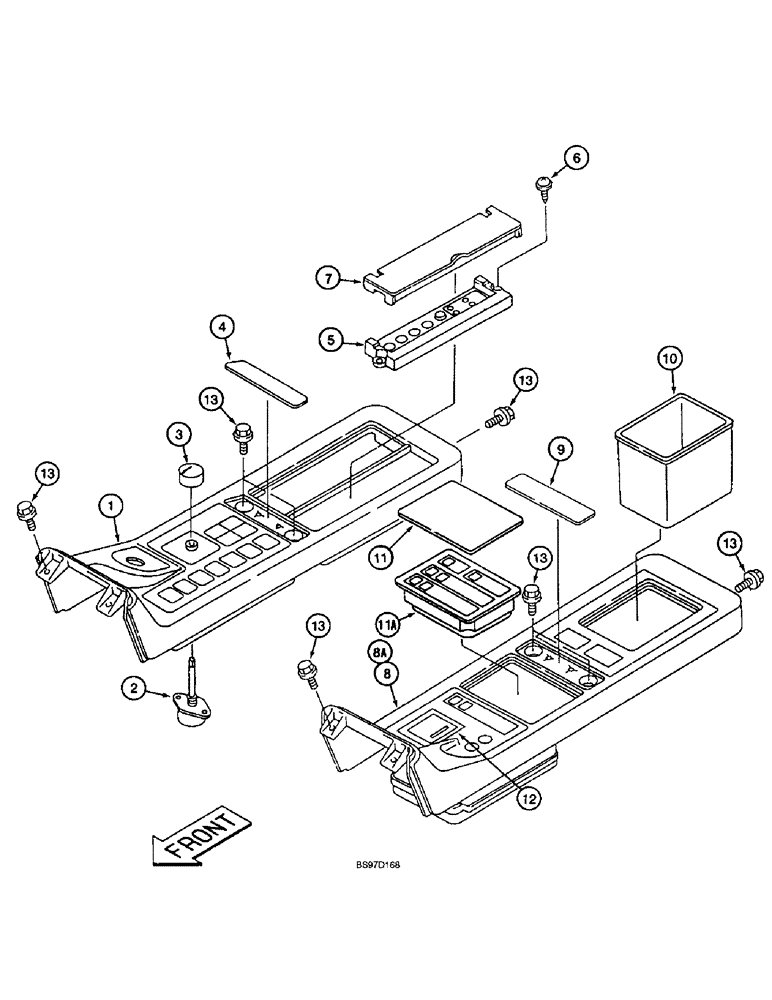 Схема запчастей Case 9045B - (9-034) - CONSOLE BOX CONTROL PANELS (09) - CHASSIS