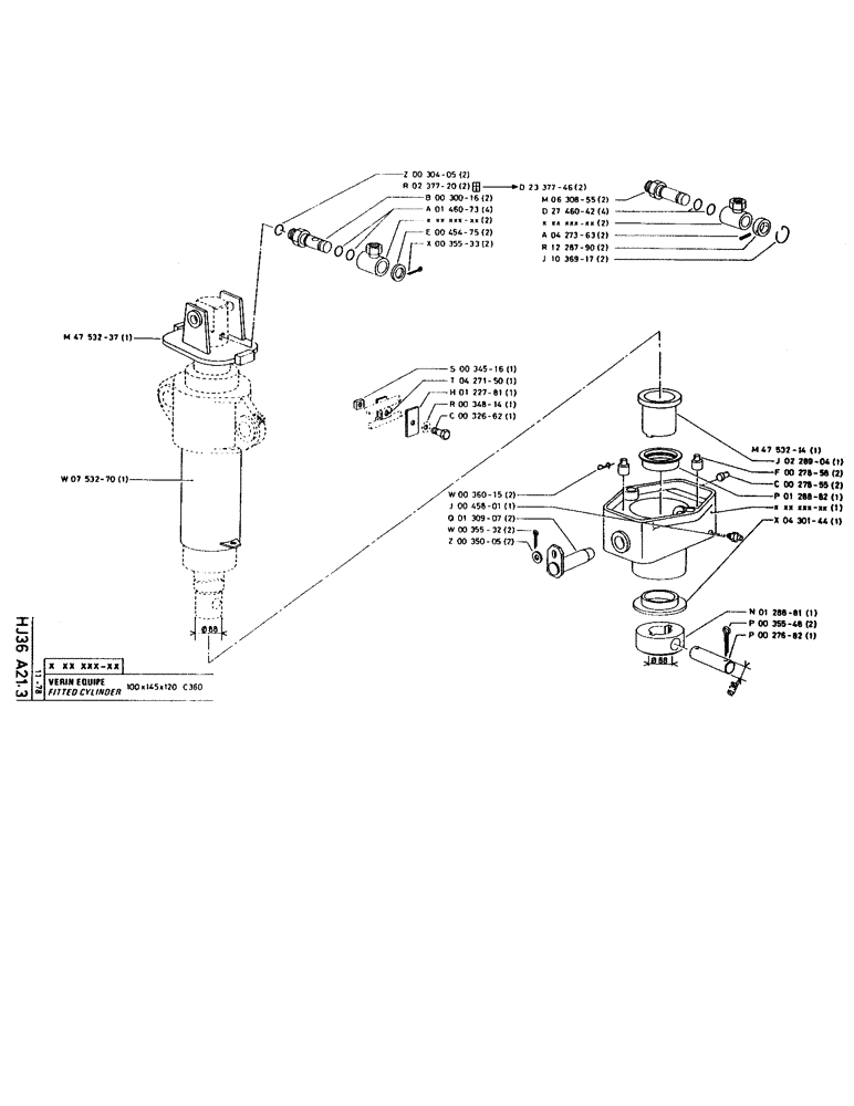 Схема запчастей Case LC80 - (179) - FITTED CYLINDER 