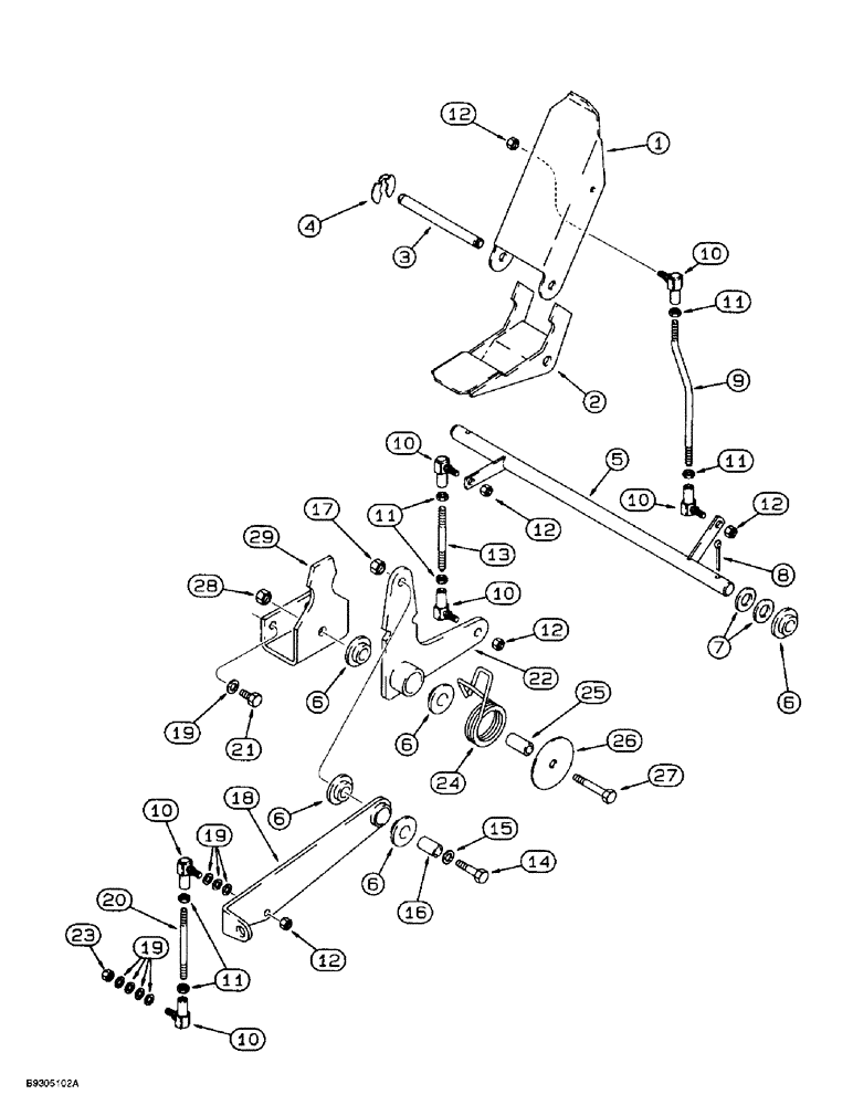 Схема запчастей Case 560 - (6-04) - GROUND DRIVE CONTROLS, PEDALS (06) - POWER TRAIN