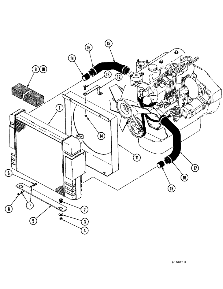 Схема запчастей Case FH4 - (1-19A) - RADIATOR INSTALLATION - 2.1 LITRE DIESEL ENGINE (10) - ENGINE