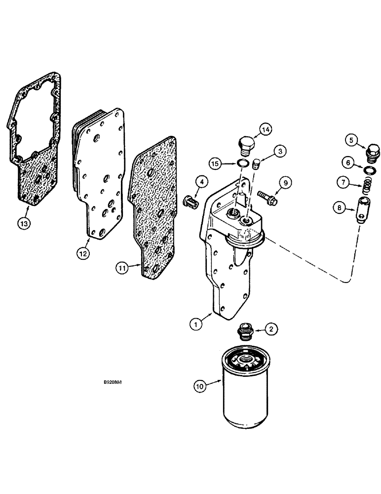 Схема запчастей Case 660 - (2-19A) - OIL FILTER AND COOLER, 4-390 EMISSIONS CERTIFIED ENGINE (02) - ENGINE