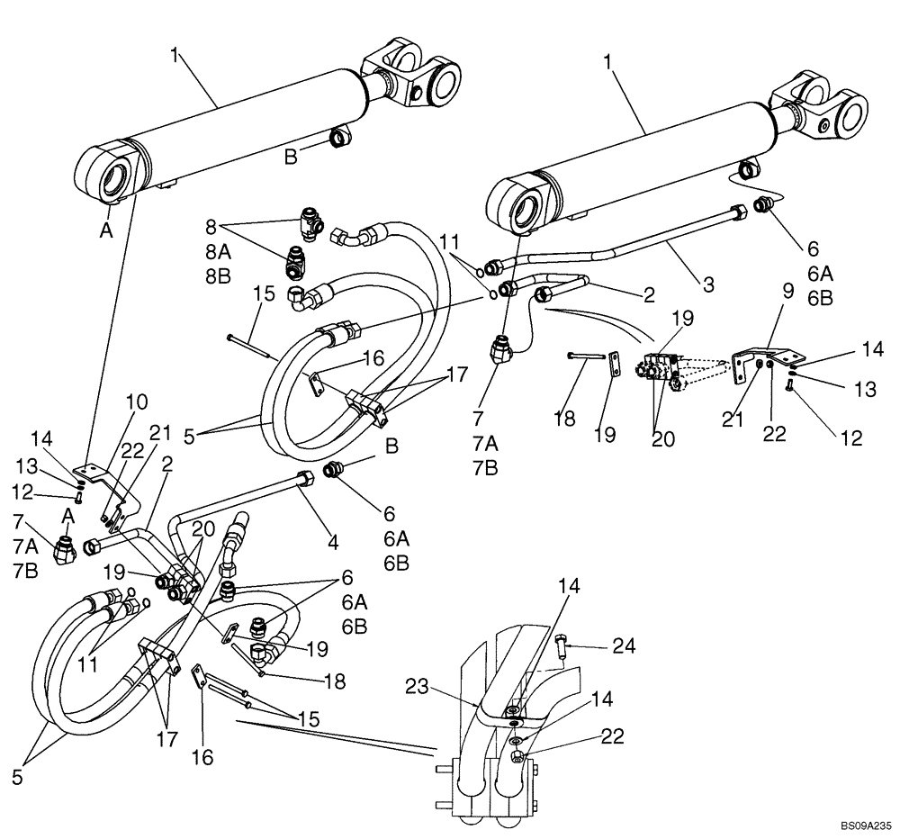 Схема запчастей Case 821E - (08-11) - HYDRAULICS - LOADER LIFT (Z-BAR/XR) (08) - HYDRAULICS