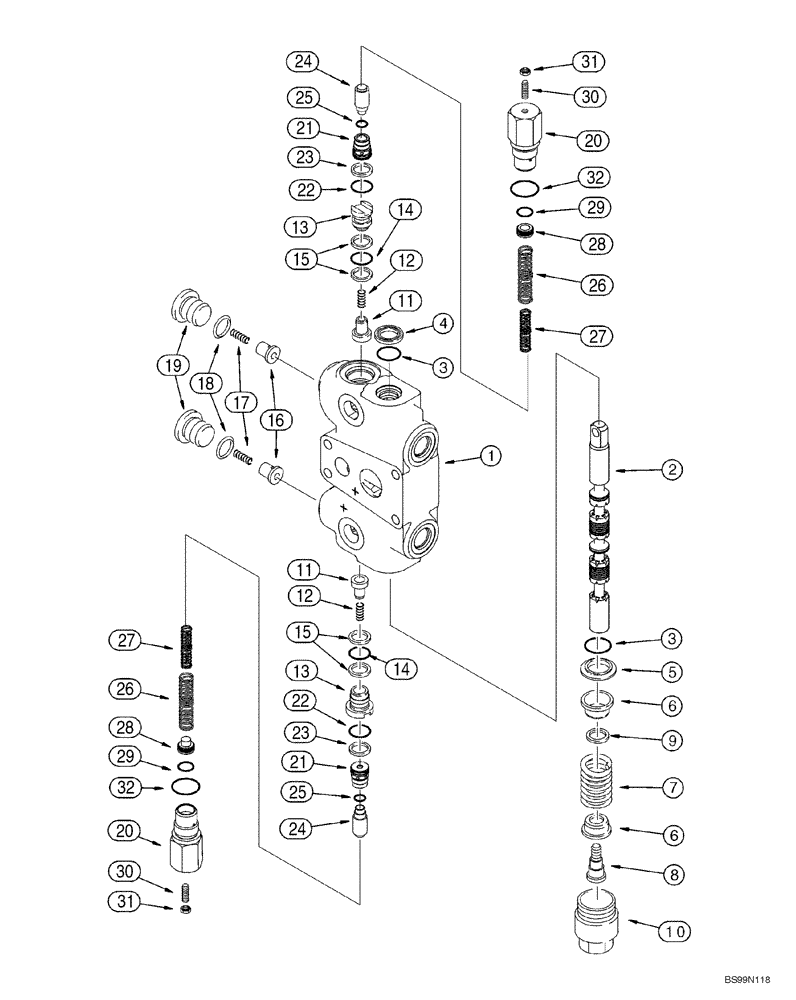 Схема запчастей Case 1150H_IND - (08-25) - SECTION ASSEMBLY - RIPPER (08) - HYDRAULICS