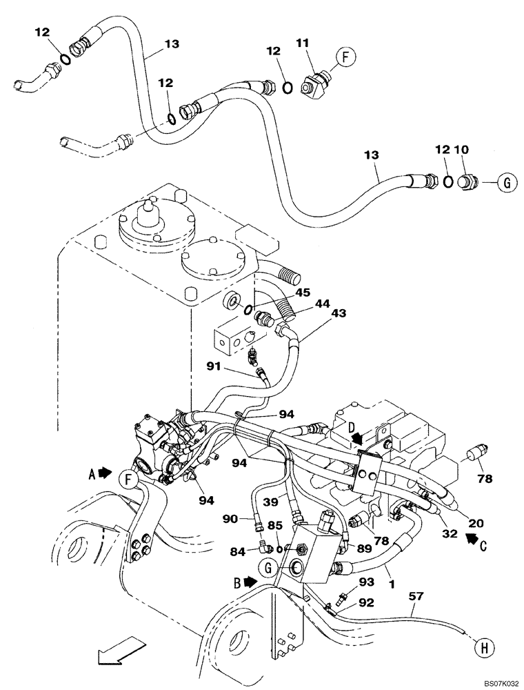 Схема запчастей Case CX130B - (08-37) - HYDRAULICS, AUXILIARY - MULTI-PURPOSE + 3 WAY VALVE, TRIGGER ACTIVATED (08) - HYDRAULICS